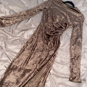 High Slit Long Sleeve Dress